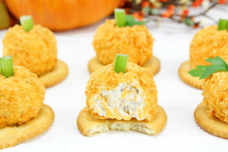 Mini cheese ball pumpkins