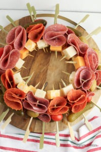 Christmas Charcuterie board idea wreath charcuterie board