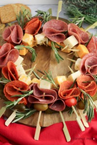 Christmas Charcuterie board idea wreath charcuterie board