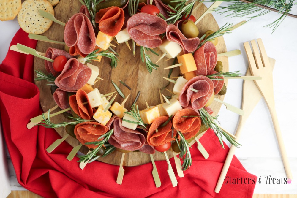 Christmas Charcuterie board idea wreath charcuterie board