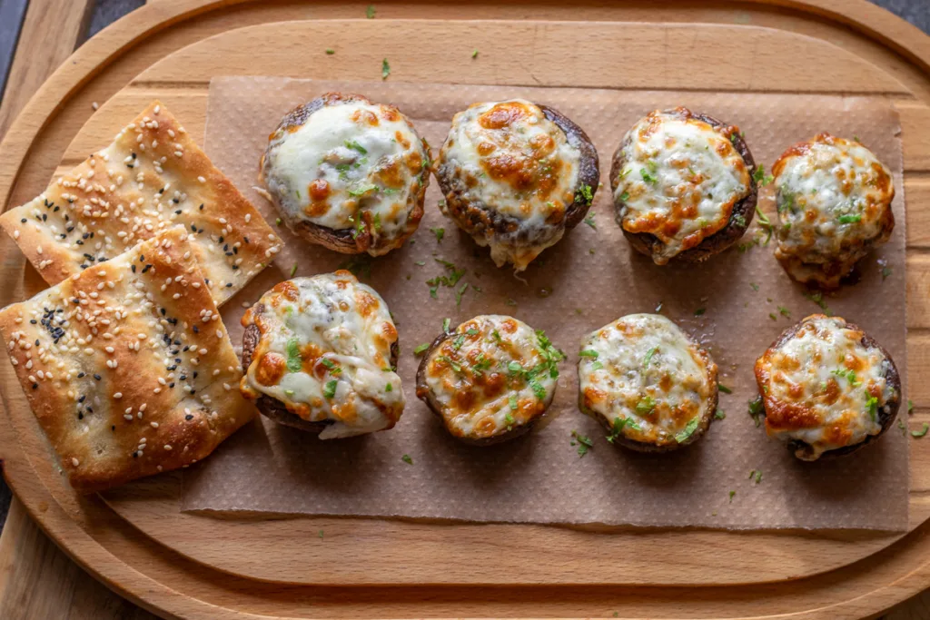 Air Fryer Vegetarian Stuffed Mushrooms