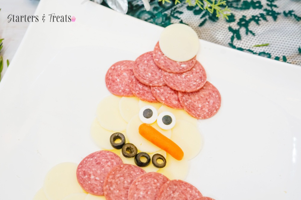 Snowman charcuterie board