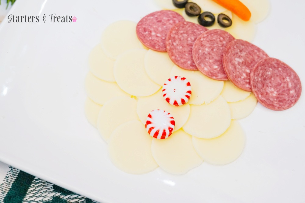 Snowman charcuterie board
