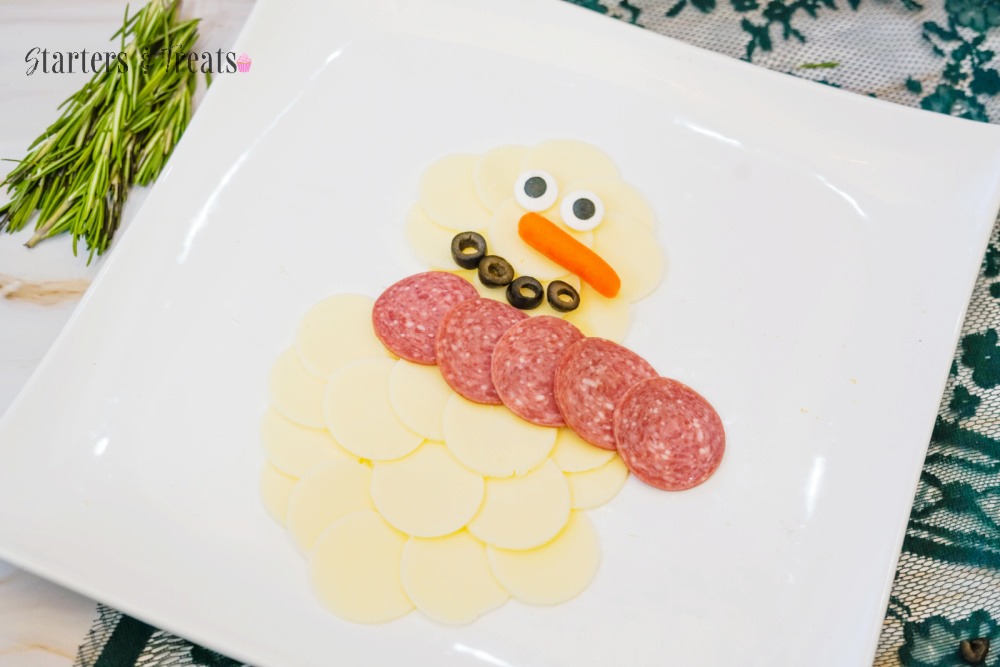 Snowman charcuterie board