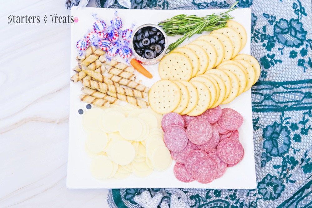 Snowman charcuterie board