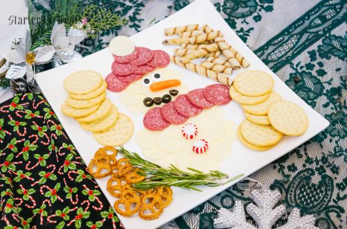 Snowman charcuterie board