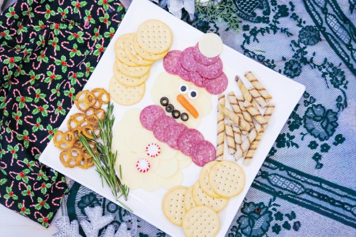 Snowman charcuterie board tutorial