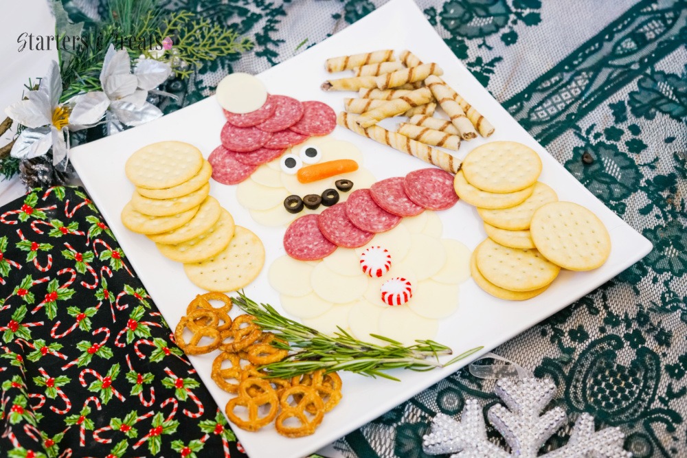 Snowman charcuterie board